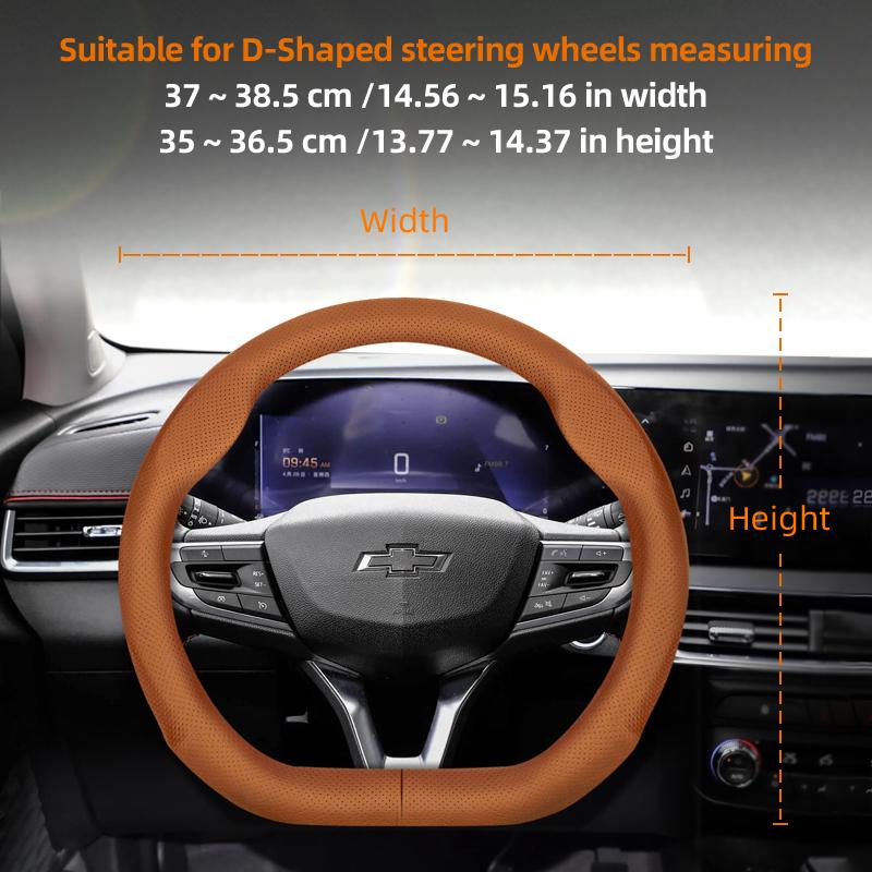 Suitable for Chevrolet Ultra-Thin Breathable Leather Steering Wheel Cover Suitable for Celze Spark Captiva Orlando Lacetti Equinox Malibu Monza Expre