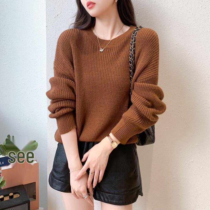 

Mokana Women s Soft Knit Loose-Fit Long Sleeve Sweater One Size