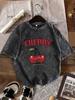 Y2k Style Vintage Cherry Washed S Tshirt Classic Round Neck Fashionable Comfortable Summer Short Sleeve Circle Circle