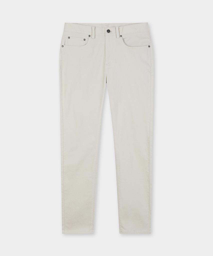 BROOKS BROTHERS Slim Fit 15W Corduroy 5-Pocket Pants (Ivory) (Bbpcmf0703Bew)