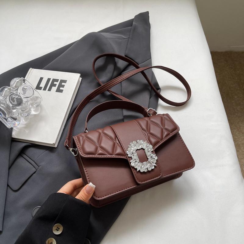 Stylish Vintage Small Handbag For Women 2024 Fashion Trendy Pu Leather Shoulder Bag With Stitching Elements Perfect For Summer