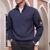 Men's Tactical Fleece Stand Collar Plaid Zipper Hoodie Jacket