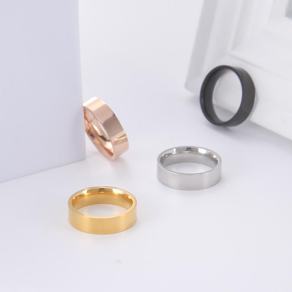 Stainless Steel Couple Rings for Men Women Simple Gold Black Anniversary Ring Wedding Jewelry for Lover