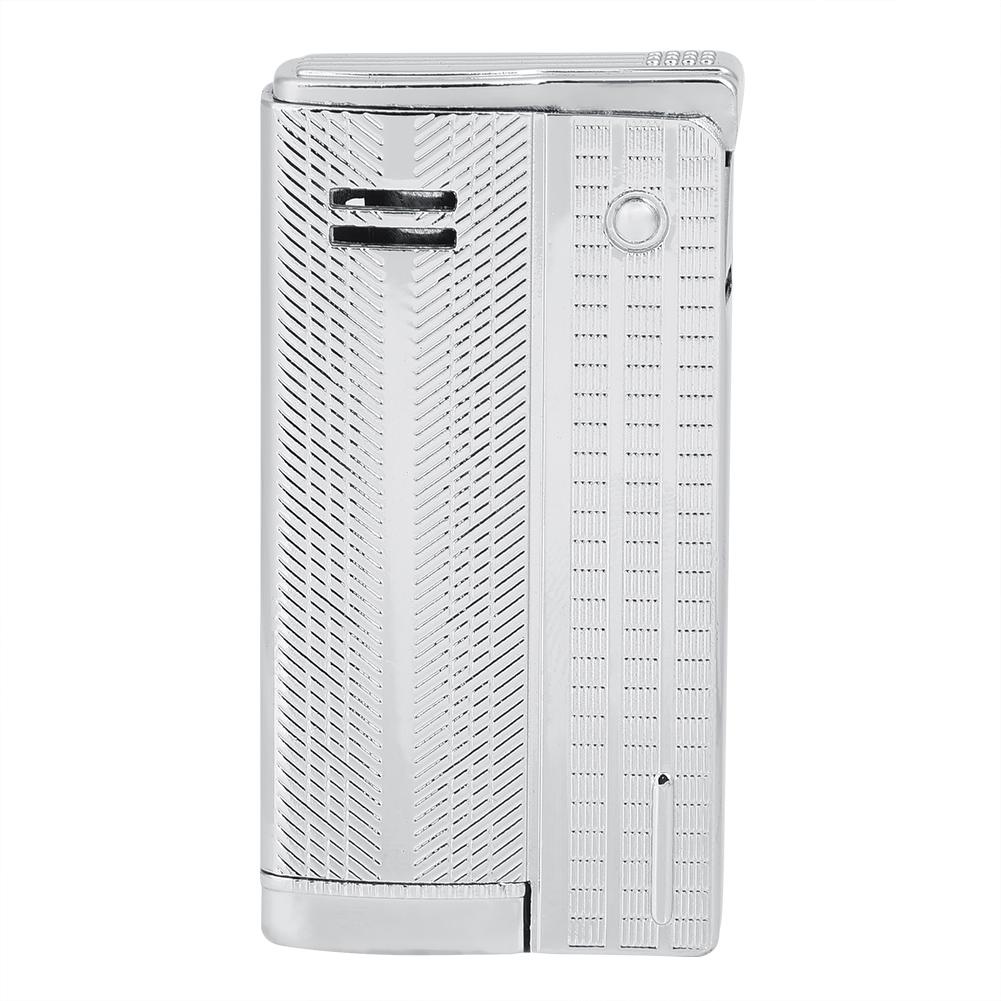 Vintage Oblate Fashionable Lightweight Portable Metal Lighter Daily Use(Silver)