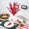 1PC 6 Forks Artificial Red Berries Simulation Floral Art Flower Arrangement New Year Home Desktop Window Decor Fake Flowers