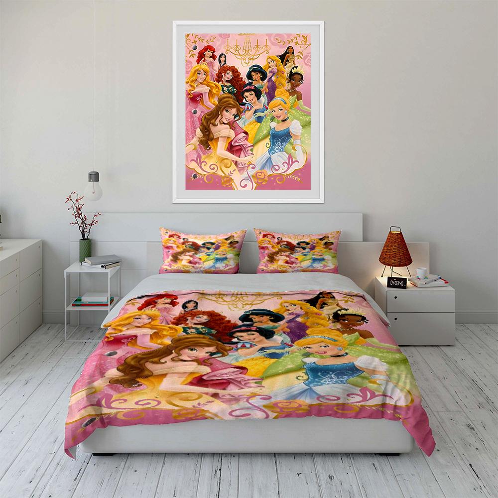 Princess-Themed Bedding Set for Kids Bedding set (1 duvet cover, 2 pillowcases, duvet not included)