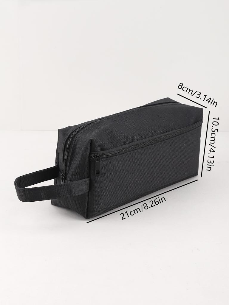 Polyester pencil case Double zipper design stationery estuche Large capacity storage pencilcase Back-to-school gift pencil case