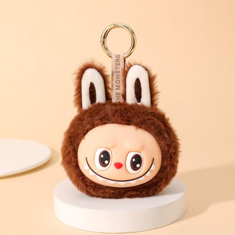 Vinyl Face Plush Small Head Pendant Cute Labubu Tide Play Schoolbag Pendant Gift