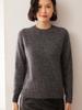 Women's Loose Fit Cashmere Sweater – Flower Yarn Round Neck Long Sleeve Pullover