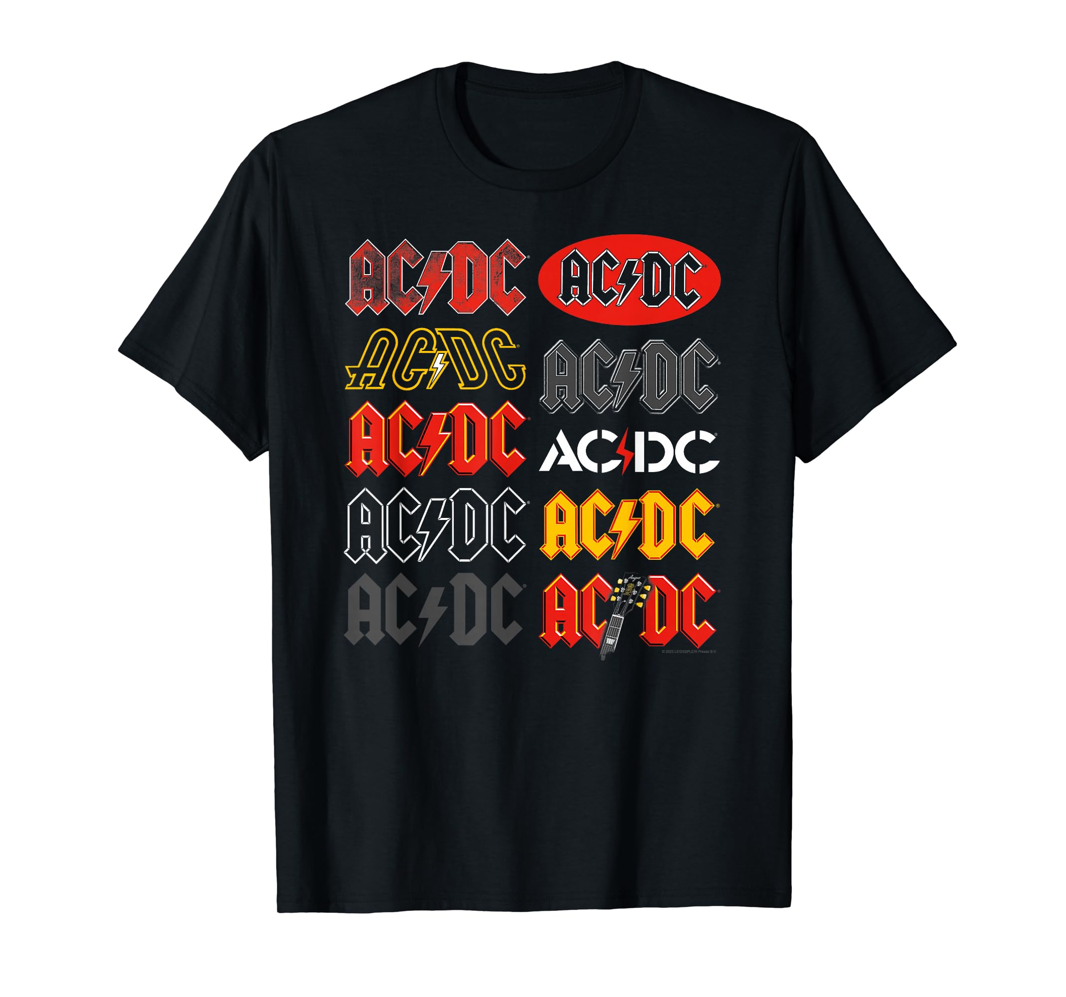 

Official AC/DC Multi-Logo Rock Band Music T-Shirt