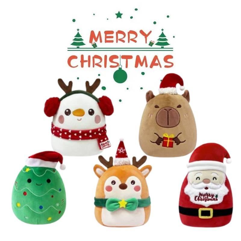 Plush Christmas Santa Claus Snowman Pillow Soft Decorative Cushion For Home Holiday