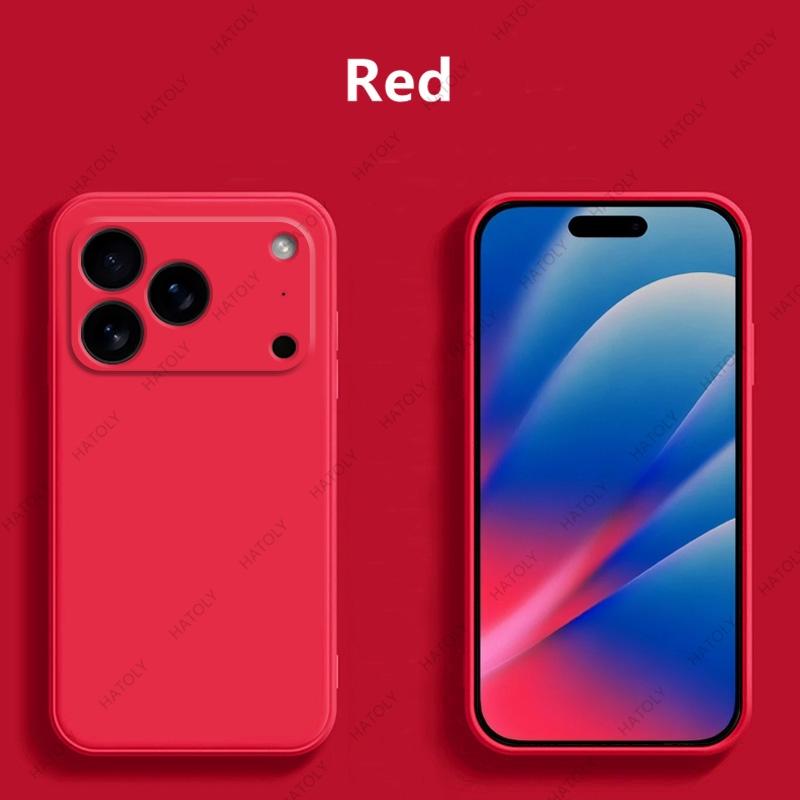Жидкий силиконовый чехол для iPhone 17 Pro Max для iPhone 17 17 Pro 17 Pro Max Чехол ТПУ Противоударный Защитный Чехол iPhone 17 Air iPhone Air красный