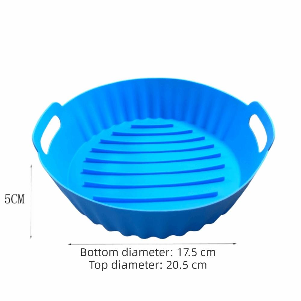 Reusable Air Fryer Baking Pan Foldable Round Baking Tray New Silicone Cooking Tray  Oven Use