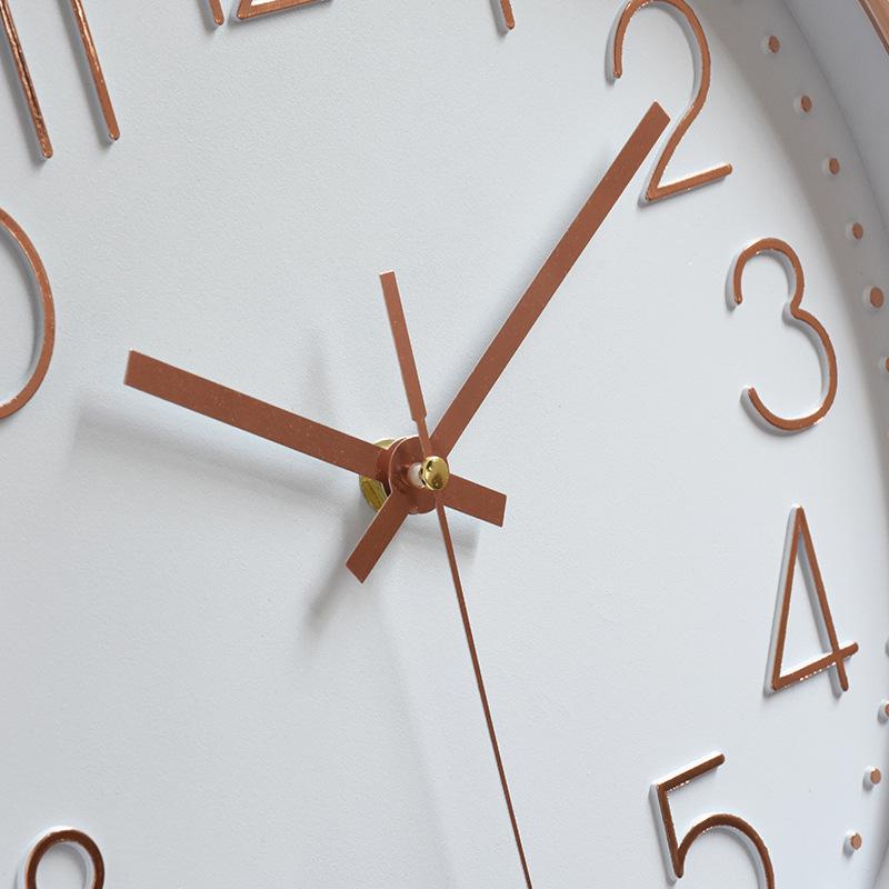 Plastic Silent Wall Clock, Creative and Fashionable Three-dimensional Digital Scale Wall Clock for Living Room, Clock 12 Inches 30CM