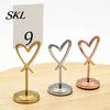 Decorative Sign Stands Hollow Heart Table Number Holder, Love Place Card Stand, Metal Desktop Photo Display Clip for Photos, Food Signs, Memo
