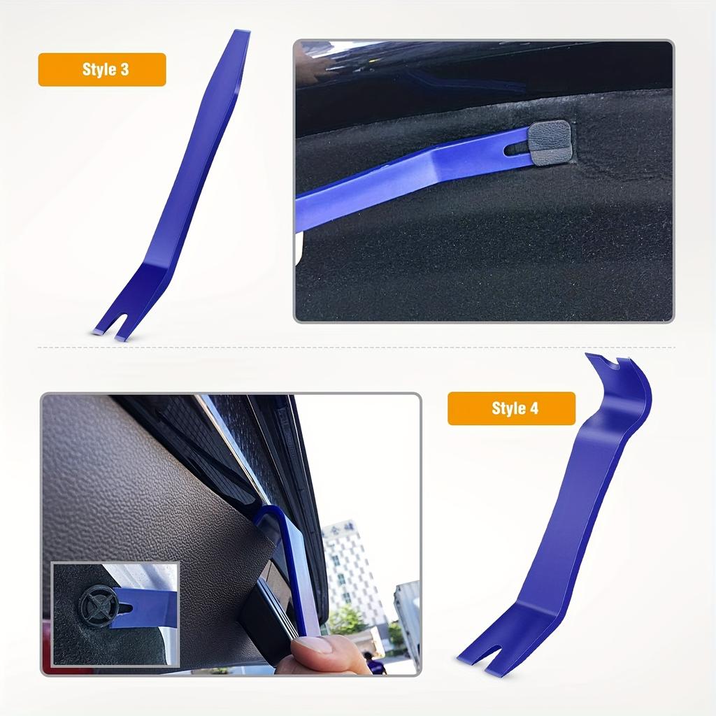 Plastic Car Interior Trim Removal Tool Set: 6pcs, Pry Tool Kit, Fastener Removal Tool, Car Door Panel Clip Tool, Automotive Interior Tools – Battery