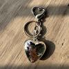 Bowknot Big Heart Charm Keyring Silver Color Pendant Keychains Simple Car Keyring Bag Decorations Gift for Women Girls