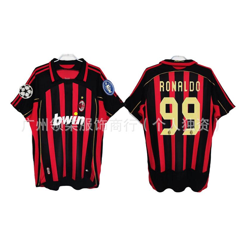AC Milan retro jersey 0607 season Kaka Maldini Ronaldini Ronaldinho Pirlo collector's edition football jersey