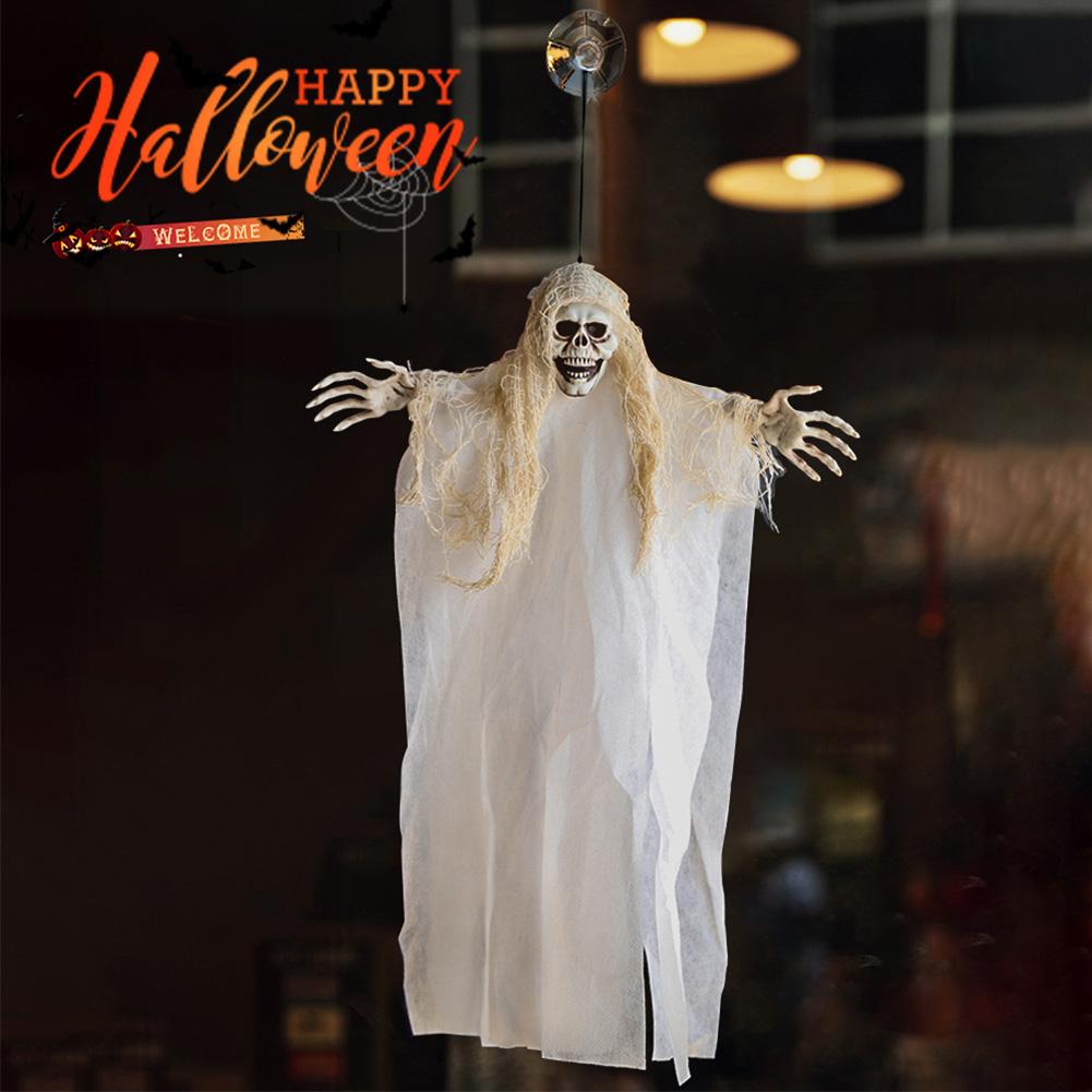 1Pc Creepy Skeleton Face Hanging Ghost Halloween Decoration Horror Haunted House Halloween Props Supplies