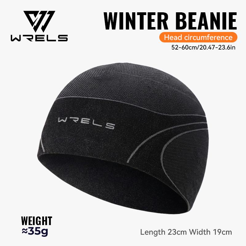 WRELS Winter Cycling Cap Lightweight Running Winter Thermal Hat Beanie Absorbent Outdoor Sport Thermal Fleece Running Headband чёрный