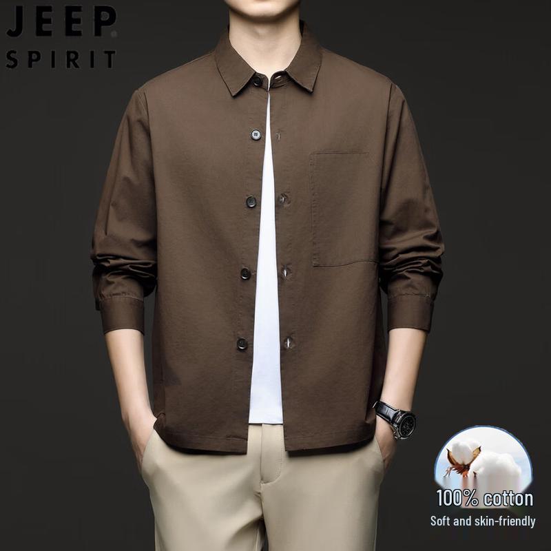 JEEP SPIRIT Men's Casual Lapel Cotton Jacket