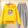 Set Felpa Invernale Calda per Bambini Doraemon, Maglia Lunga con Cappuccio Sportiva Casual e Pantaloni Lunghi Adatti a Bambini e Bambine dai 3 ai 12 Anni
