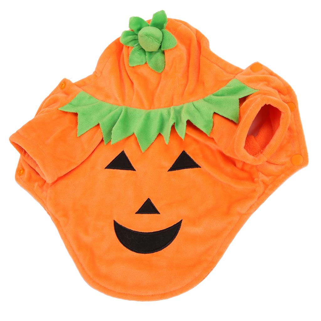 Halloween Pumpkin Dog Clothes Cute Warm Dog Costume for Medium Large Dogs Autumn Winter Orange XL