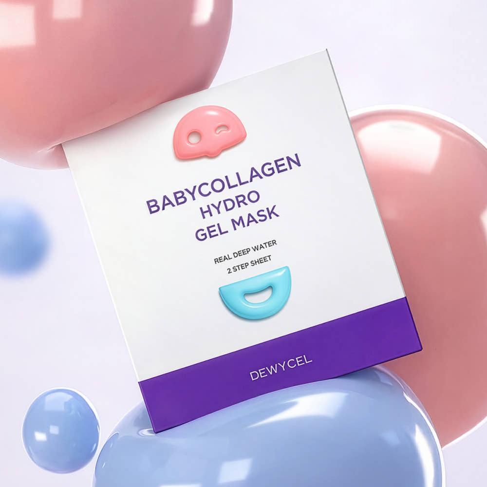 DEWYCEL Гидрогелевая маска с коллагеном Baby Collagen™ 4 шт. Ультраувлажняющая и подтягивающая тканевая маска для лица