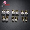 Fine 925 Sterling Silver Jewelry Earrings Clear Cubic Zircon 3MM 4MM 5MM 6MM 7MM 8MM Mix Size 6 Pairs Women Men Ear Accessories