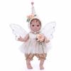 Full Silicone Vinyl Baby Dolls Reborn 18 Inch Cosplay Fairy Angel Cute Babies Doll with Rooted Hair and Wing Fashion Christmas Gifts Toy Decoration