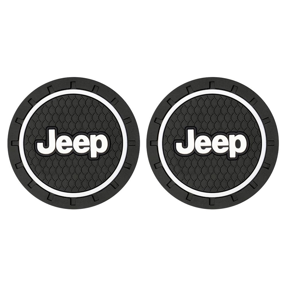 1/2pcs Silicone Car Coaster Water Cup Bottle Non Slip Pad Anti-Slip Mats For Jeep JK Patriot Liberty Renegade Hawk Commander JPB ANO1