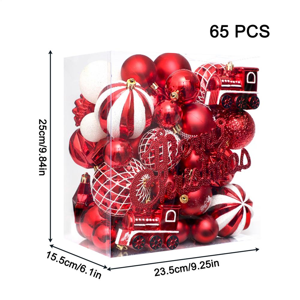 

65Pcs Christmas Tree Balls Hanging Pendant Ornament Set Xmas Hanging Tree Pendants Christmas Home Decoration