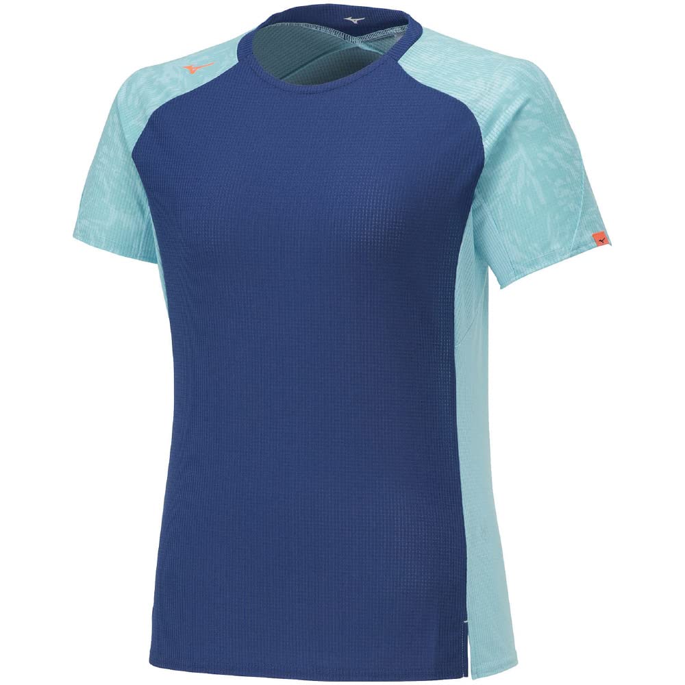 

Mizuno Dry Aeroflow Training Short Estate Size L Women s T-Shirt, Sleeve, Breathable, Sweat-Wicking, Quick-Drying, Blue, (32MAA340)