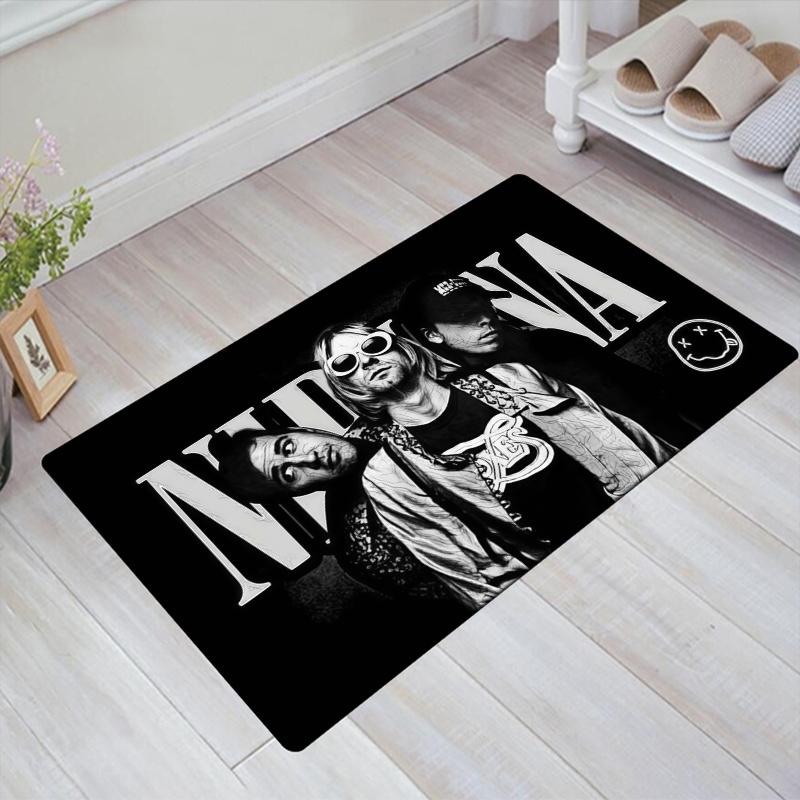 Nirvana Band Carpet Rug for Living Room Bedroom Home Sofa Decoration,Kids play Non-slip Floor Mat