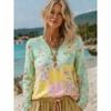 Europe America Style Fashion Splicing Colors V-neck Women's T-shirt Pullover Women Long Sleeve Clothing Outdoor Casual Tees Top