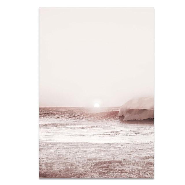 Nordic morela kwiaty obraz ścienny na płótnie pejzaż morski dziewczyna ślubna fale plakaty i druki zdjęcia do wystroju salonu