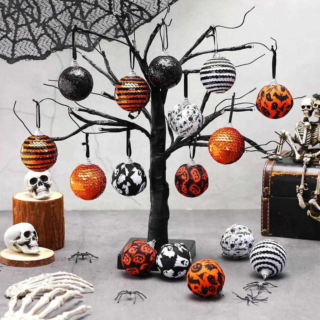 Halloween Wooden Ornaments Set Holiday Party Decorations Tree Hanging Decor for Home Outdoor Indoor Spooky Decorations