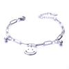 European and American simple personalized bell double-layer titanium steel bracelet spot men and women couple jewelry women's trend fashion jewelry