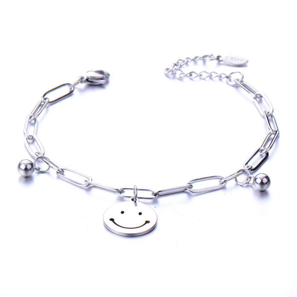 European and American simple personalized bell double-layer titanium steel bracelet spot men and women couple jewelry women's trend fashion jewelry