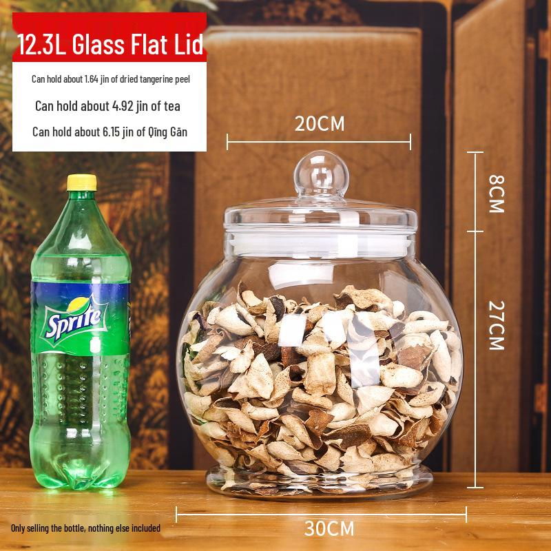 Large Glass Food-Grade Storage Jar for Dried Tangerine Peel and Tea Sealed for Freshness