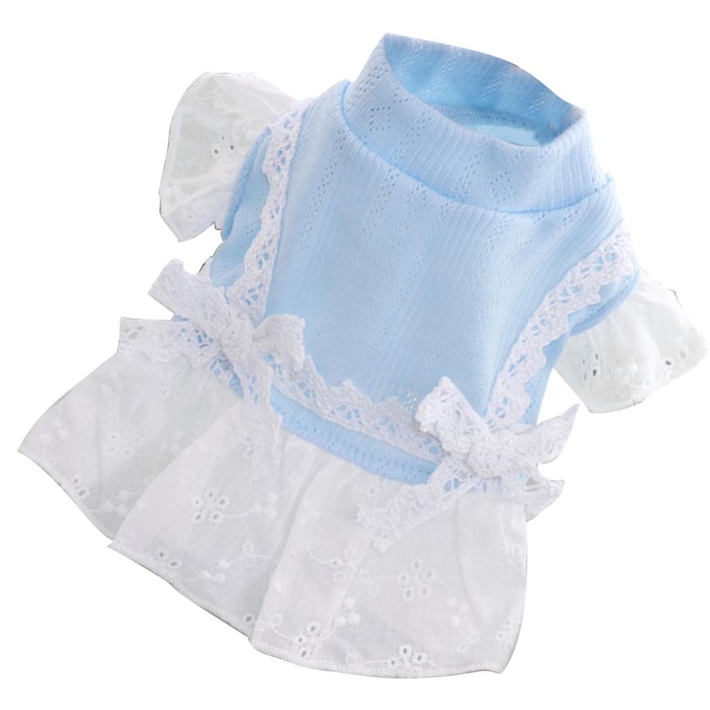 Dog Princess Dress Polyester Soft Breathable Fashionable Puppy Dress Skirt for Spring and Summer Blue XL