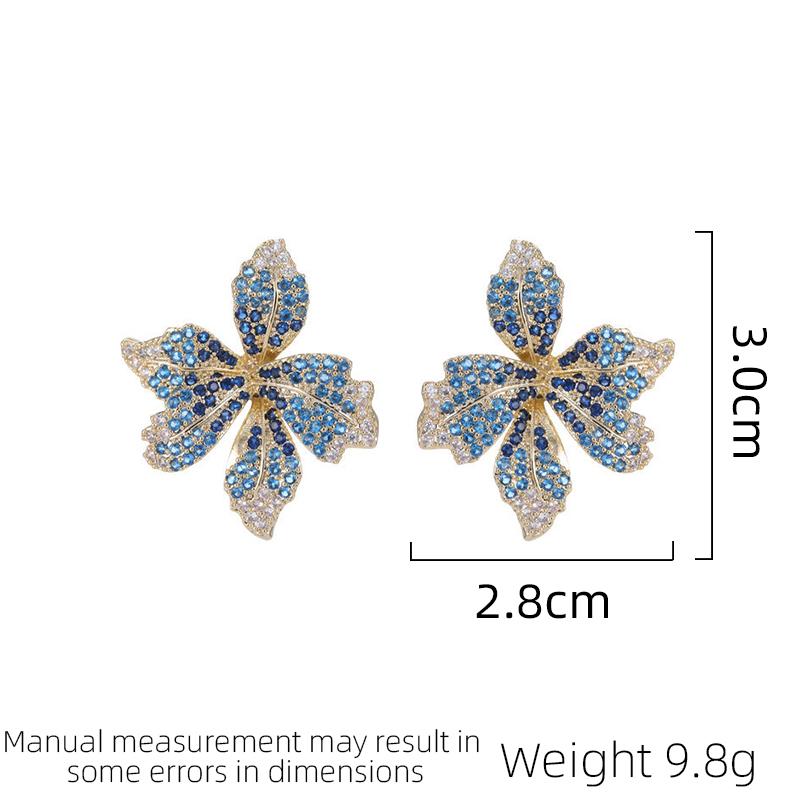 New Women's Design Lily Flower Leaf Earrings Light Luxury Fashion Jewelry Accessories Daily Accessories