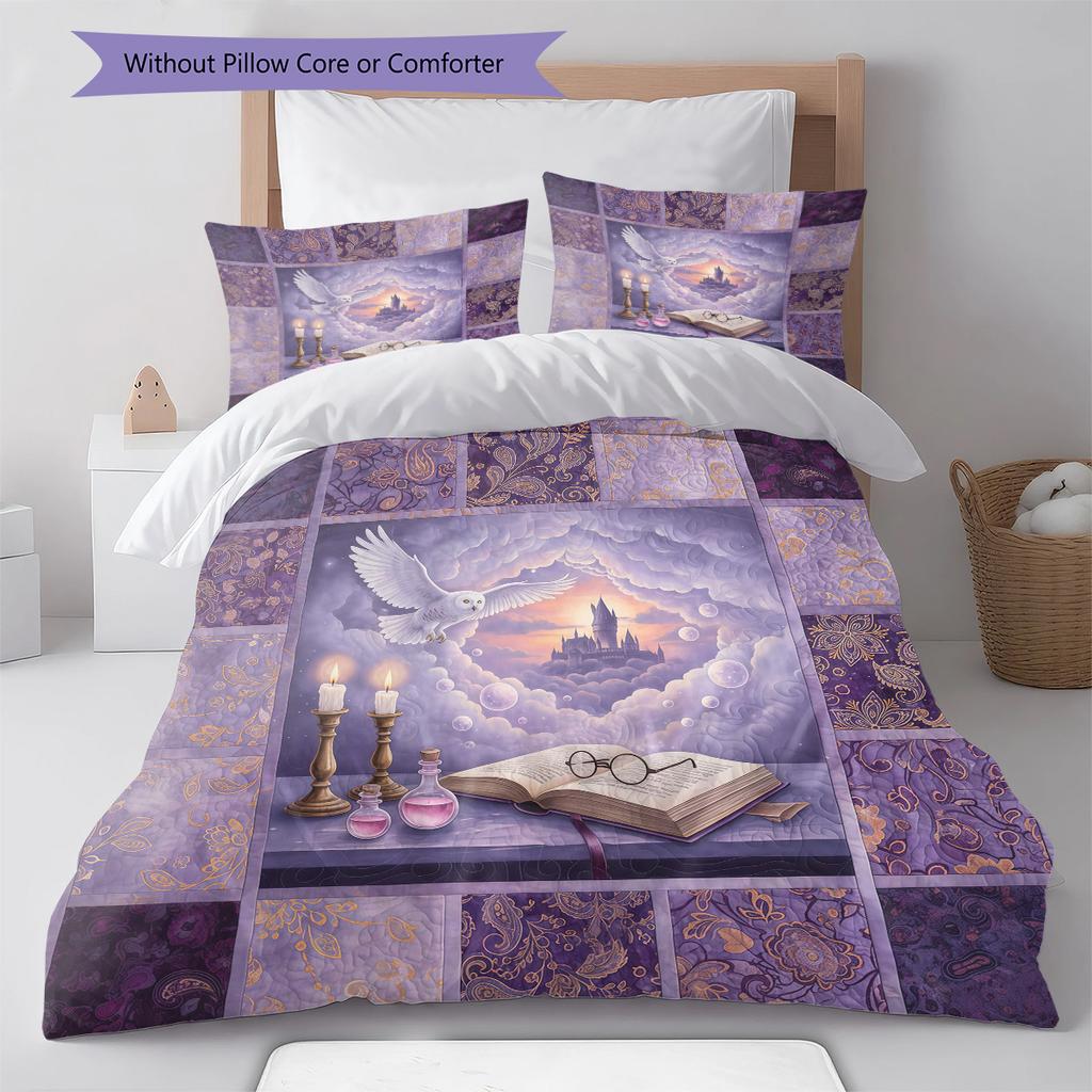 Cartoon Pattern Bedding Quilt Set Quilt Cover Pillowcase Home Decoration Birthday Gift (1 * duvet cover + 2 * pillowcase, without core)