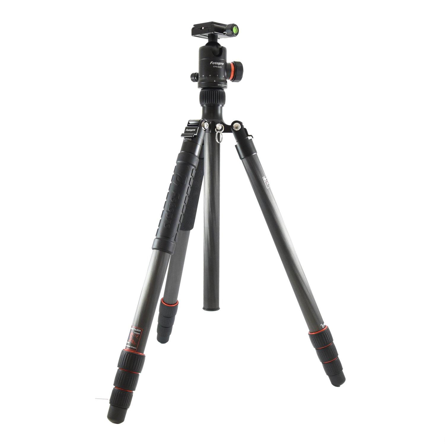 

Fotopro Карбоновый штатив Средняя шаровая головка с чехлом 815781 X-6CN 4-секционный (28мм) чёрный