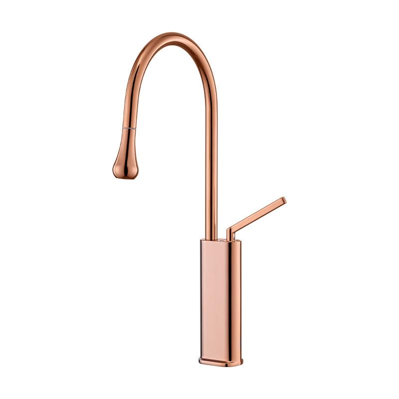 White Pull-out Bathroom Basin Faucet Brass Simple Pull Out Rotary Hot And Cold Mixed Water Sink Tap Black Kitchen Basin Faucet