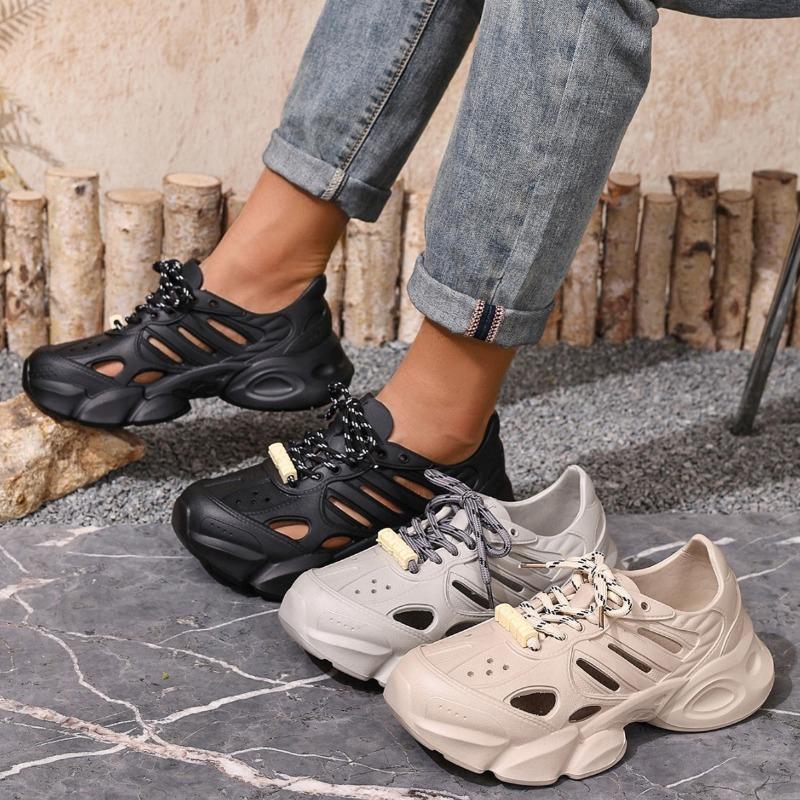 New EA breathable thick-soled retro hole beach shoes dad shoes