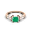 2.02 Cts Cushion Shape Emerald Art Deco Shank 925 Sterling Silver Rose Vermeil Wedding Women Ring