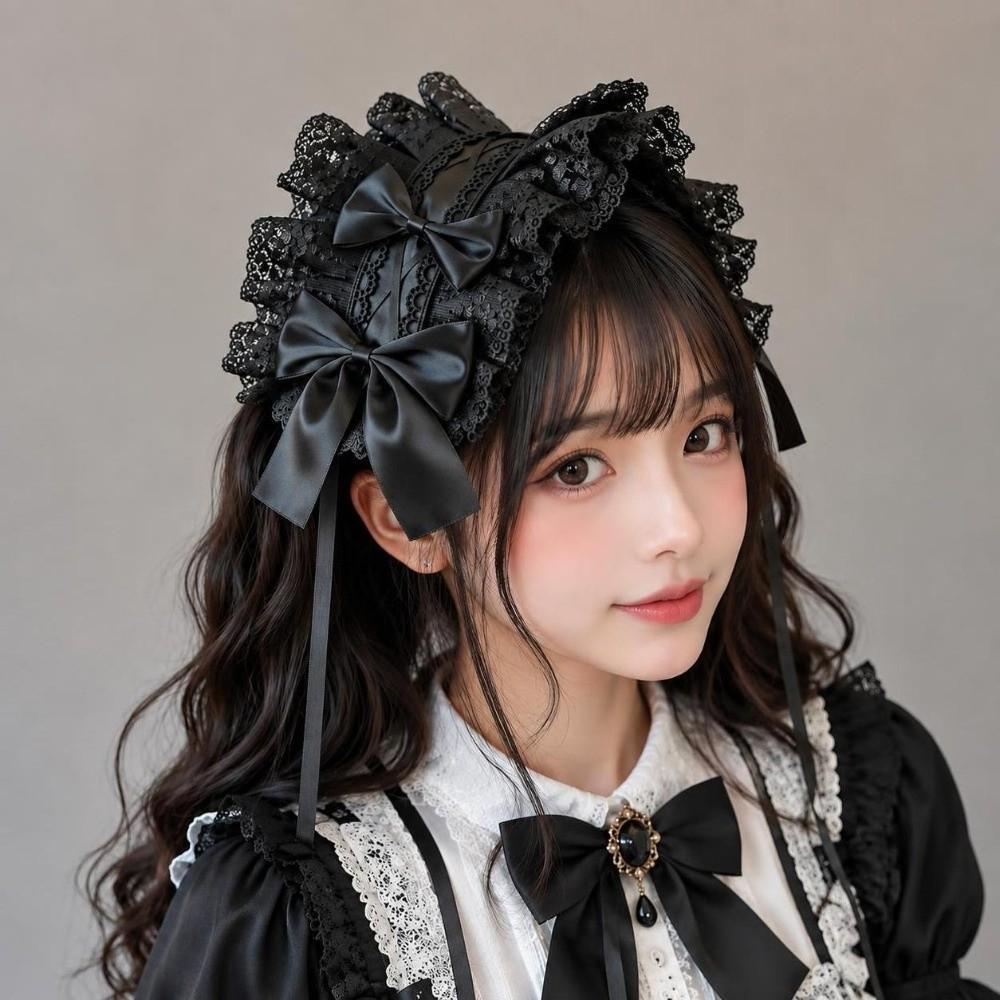 Sweet Bow Lace Bow Hairband Handmade Lolita Hair Accessories French Lolita Headband Lolita Fashion