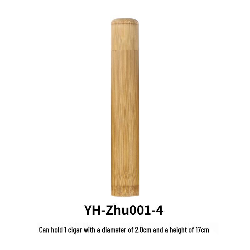 Portable Bamboo Cigar Humidor: Carbonized Tube, Moisture-Proof, Travel-Ready Storage Box
