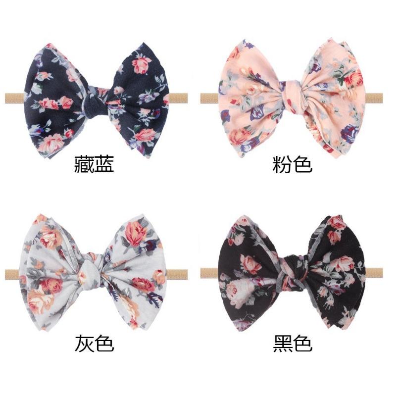 

New baby headband, soft and comfortable printed bow children s headband, thin baby hair accessories